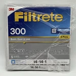 3-PACK Of 3M Filtrete Basic Air Filter 14"X14"X1" Reduce Lint Dust Mite Debris. Fixed Price $14.99.