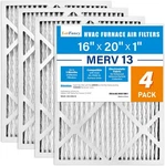 4 Pack 16X20X1 Air Filter Merv 13 Electrostatic Pleated Hvac Furnace. Fixed Price $23.74.