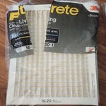 Filtrete 300 16X20X1 Pleated Electrostatic Air Filter Merv 5, 3-PACK. Fixed Price $32.99.