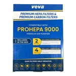 Veva 9000 Hepa 2 Pack Replacement Filters Including 4 Carbon Pre. Fixed Price $29.75.