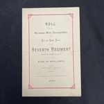 1878 Membership Roll 7TH Regiment State Of New York National Guard. Fixed Price $24.99.