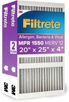 2-PACK Filtrete 20X25X4 Air Filter Mpr 1550 Merv 12 Fits Lennox Honeywell. Fixed Price $54.71.