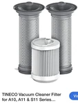 Tineco S11/A11/A10 Series Replacement Filter Kit- 2X Pre & Hepa *new*. Fixed Price $26.00.