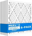 Chenzhit (6 Pack) 24X24X1 Furnace Air Filters, Mpr 1900 6-PACK, White. Fixed Price $27.99.