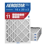 Aerostar 16X20X2 Merv 11 Air Filter, 4 Pack Set Of Hvac Furnace Filters,. Fixed Price $88.72.