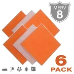 (6) Orange / White Merv 8 Polyester Air Filter Pads Tackified Choose Size. Fixed Price $51.99.