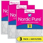 18X30X1 (17 3/4X29 3/4) Nordic Pure Tru Mini Pleat Merv 10 Air Filters Pack. Fixed Price $58.99.
