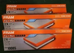 Case Of 3 - Fram CA10085 Air Filter Volkswagen Beetle Jetta Passat. Fixed Price $8.95.