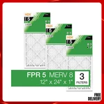 Hdx 12X24X1 Air Filter Merv 8 Pleated Furnace Hvac Fpr 5 3-PACK Replacement. Fixed Price $18.35.