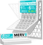 16X25X1 Refillable Air Filter Kit, Merv 8, Reusable Foldable Frame Refills. Fixed Price $76.99.