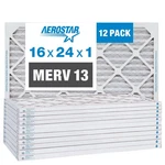 Aerostar 16X24X1 Merv 13 Air Filter, 12 Pack (15 1/2" 23 3/4"). Fixed Price $138.39.