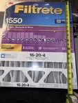 Filtrete 1550 16X20X4 Pleated Air Filter Merv 12 Electrostatic Allergen. Fixed Price $31.99.