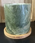 Green Marble Trinket Storage Container Ceramic 3" With Lid/base - A0099. Fixed Price $8.84.