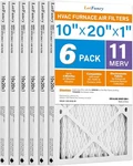 6 Pack 10X20X1 Air Filter Merv 11 Electrostatic Pleated Furnace. Fixed Price $26.99.