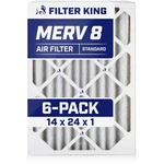 Filter King 14X24X1 Air 6-PACK Merv 8 Actual Size 13.5 23.5 .75". Fixed Price $39.90.