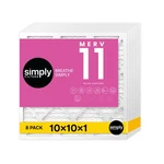 Simply 10X10X1 Air Filter, Merv 11, 8 Pack, For Home Furnace & Hvac (actua.... Fixed Price $76.30.