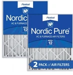 Nordic Pure 20X24X4 (3 5/8) Pleated Merv 12 Air Filters Pack. Fixed Price $46.79.