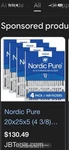 Nordic Pure 20X25X5 Honeywell/lennox Replacement Merv 12 Air Filters Pk (725G). Fixed Price $51.50.