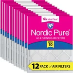 16X20X1 (15 1/2X19 1/2) Nordic Pure Tru Mini Pleat Merv 10 Air Filters 12 Pack. Fixed Price $101.99.