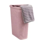 Pink 23.5 In. H X 10.4 W 18 Plastic 40L Modern Rectangle Laundry Roo. Fixed Price $44.83.