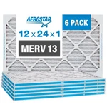 Aerostar 12X24X1 Merv 13 Pleated Air Filter, Furnace 6 Pack (a.... Fixed Price $64.57.