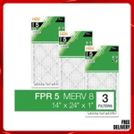 Hdx 14X24X1 Air Filter Merv 8 Pleated Furnace Hvac Fpr 5 3-PACK Replacement. Fixed Price $18.65.