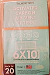 Luxoton Activated Carbon Air Vent Filters 6X10" 20 Pack Dust Odor Control. Fixed Price $19.00.