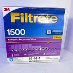 Filtrete 14X14X1 Furnace Air Filter 1500 Allergen Bacteria Virus Merv 12. Fixed Price $19.95.