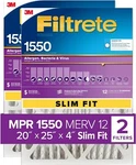 Filtrete 20X25X4(SLIMFIT), Furnace Air Filter, Mpr 1550 Dp - 2PACK. Fixed Price $40.00.
