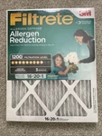 Filtrete 1200 Elite Allergen Reduction Filter By 3M-16X20X1. Fixed Price $10.00.