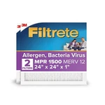 Filtrete Furnace Air Filter, Merv 12, Mpr 1500, 24X24X1, White. Fixed Price $62.76.