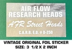 Air Flow Research Heads Street - Vintage Original Foil Decal Sticker. Fixed Price $5.09.