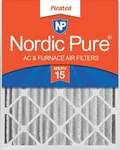 Nordic Pure 16X20X4 (15 1/2 19 3 5/8) Pleated Merv Air Filter Pack. Fixed Price $62.02.