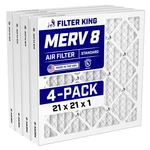 Filter King 21X21X1 Air 4-PACK Merv 8 Actual Size 20.5 .75". Fixed Price $46.96.