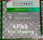 Pack Filterbuy 24X24X2 Pleated Air Filters, Hvac Furnace (merv 8). Fixed Price $45.00.