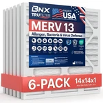 Bnx Trufilter 14X14X1 Air Merv 13 (6-PACK) Made In Usa Electrostat.... Fixed Price $54.07.