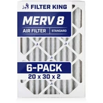 Filter King 20X30X2 Air 6-PACK Merv 8 Actual Size 19.5 29.5 1.75". Fixed Price $81.00.
