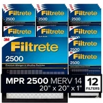 3M Filtrete 2500 Mpr Air Filter 20X20X1 Premium Allergen Ultrafine 12 Pack Open. Fixed Price $129.99.