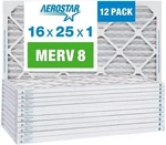 16X25X1 Merv 8 Pleated Air Filters 12 Pack High Efficiency Microscopic Particles. Fixed Price $128.10.