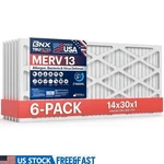 Merv 13 Hvac Air Filter 14X30X1 Replacement 98% Particle Capture 6 Pack New. Fixed Price $65.64.