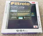 3M Filtrete 12X12X1 Merv Ultra Allergen Healthy Living 1500 Filter 2-PACK New. Fixed Price $19.49.
