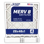 Filter King 28X48X1 Air 4-PACK Merv Actual Size .75". Fixed Price $183.20.