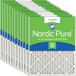 Nordic Pure 14X14X1 (13 3/4) Pleated Merv Air Filters 12 Pack. Fixed Price $167.22.