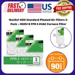 16X25X1 Hdx Standard Pleated Air Filters 3-PACK Merv 8 Fpr Hvac Furnace. Fixed Price $18.05.