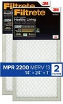 Filtrete 14X24X1 Air Filter Mpr 2200 Merv 13, Healthy Living 2-PACK, White. Fixed Price $59.99.