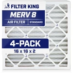 Filter King 16X16X2 Air 4-PACK Merv 8 Actual Size 15.5 1.75". Fixed Price $45.92.