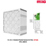 14 X 24 Standard Pleated Air Fpr 5, 12-PACK, Filters Replacement. Fixed Price $54.55.