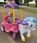 Little Girls Toddler Princess Ride On Horse & Carriage For Ages 1.5 Years. Fixed Price $159.89.