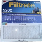 3M Filtrete Mpr 2200 Merv 13 Elite Allergen X20 1" Air Filter Pack. Fixed Price $39.99.