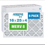 Aerostar 16X25X4 Air Pack, Merv 8 Furnace Filters. Fixed Price $68.00.